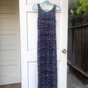 Merona Navy Patterned Maxi Dress